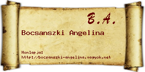Bocsanszki Angelina névjegykártya